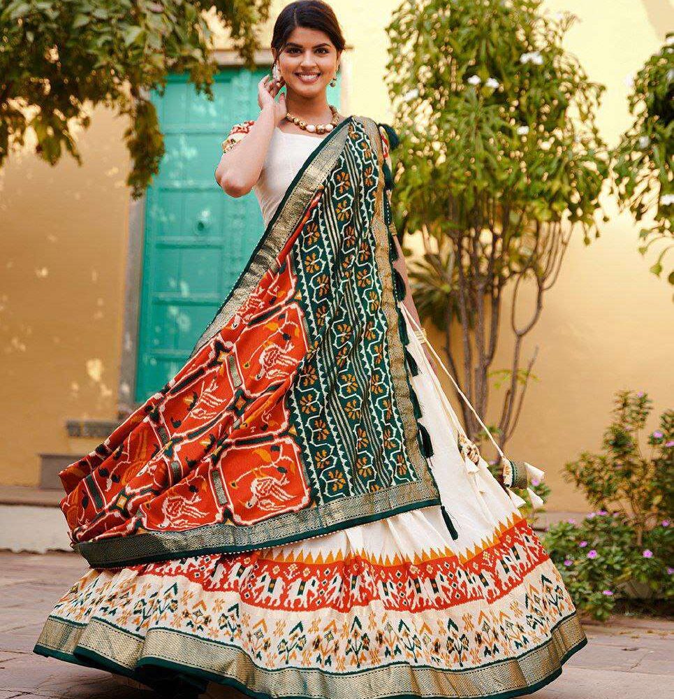 Women's Ethnic Printed Lehenga Choli Set with Patola Design Dupatta ? Festive & Cultural Wear