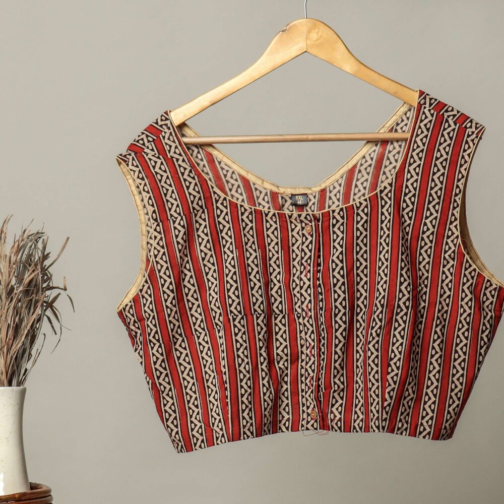 Handmade Block Print Cotton for Women ? Ethnic Floral Printed Top with Long Sleeves