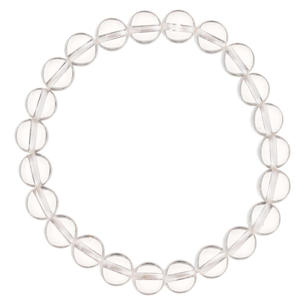 Clear Quartz Bracelet for Women Men's Gifts - Protection Healing Crystal Bracelet - 8mm Gemstone Beaded Adjustable