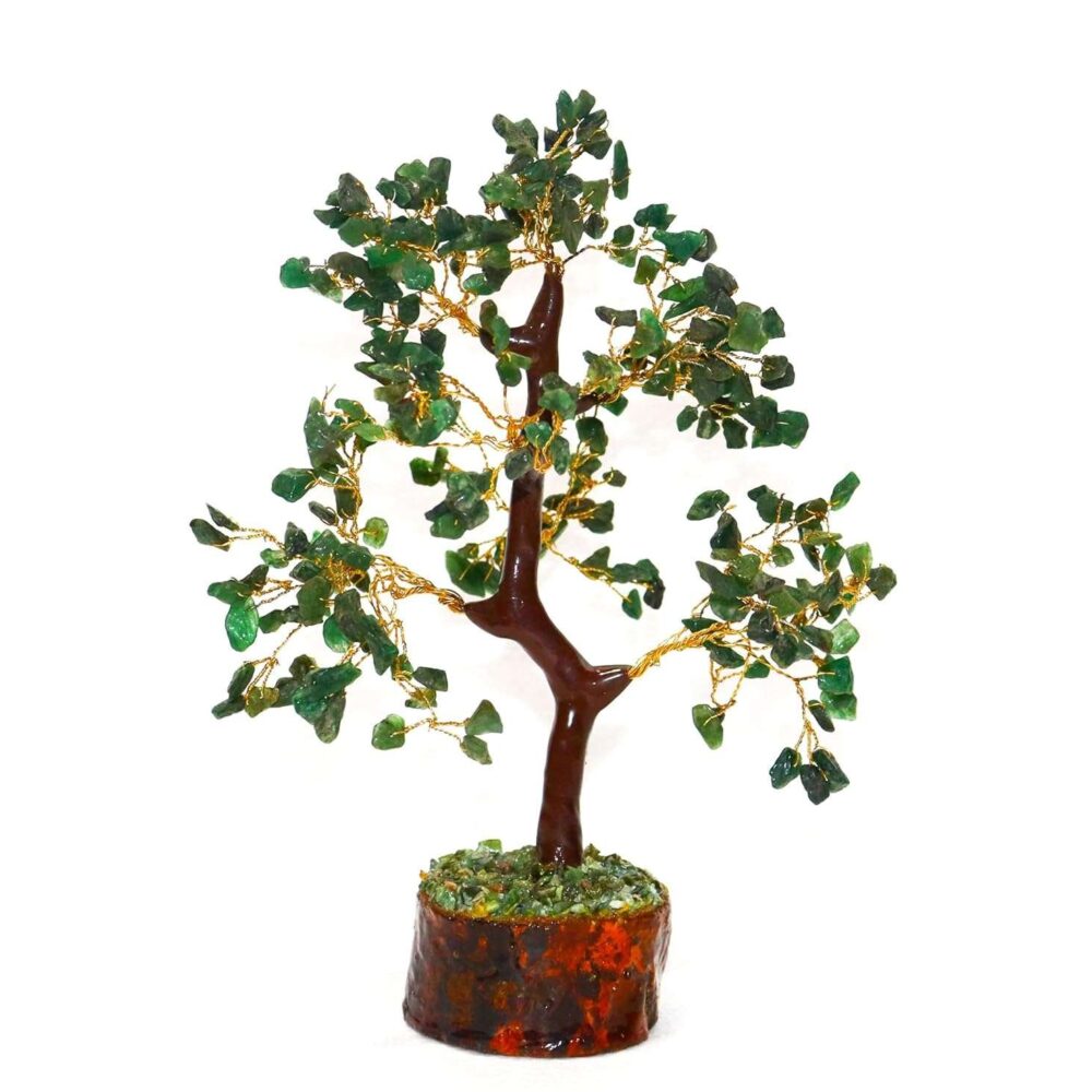 Crystal Tree Good Luck Showpiece for Home Decor Items Crystals Gemstones Bonsai Money Tree for Good Luck, Decoration Gift Item (Green Jade)